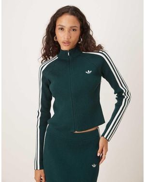 adidas Originals Adicolor 3-Stripes Slim Knit Track Top - Blue