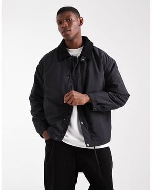 ASOS Harrington Jacket With Cord Collar - Black