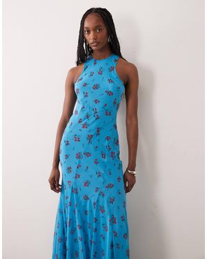 ASOS Asos Design Tall High Neck Maxi Dress With Hardware Trim in Green |  Lyst