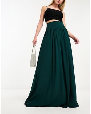 TFNC London Pleated Maxi Skirt - Green