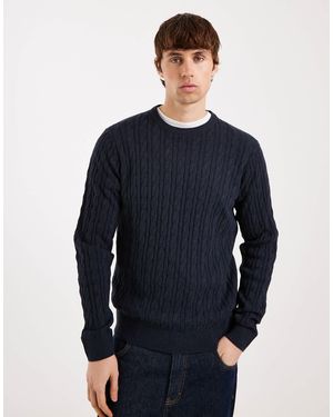 Threadbare Knitted Crew Neck Jumper - Blue