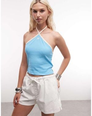 Roxy Beach Halter Crop Top - Blue