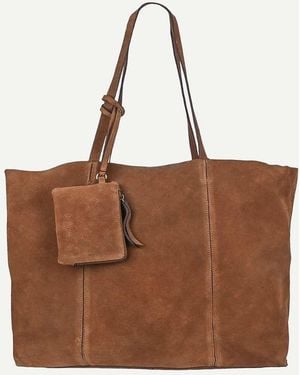 OFF THE HOOK Lauryn Shopper Suede Tote Bag - Brown