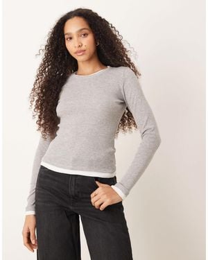 JJXX Double Layer Long Sleeve Tee - White