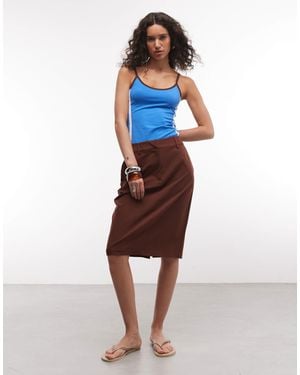 ASOS Tailored Knee-length Pencil Skirt - Blue