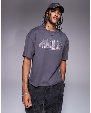Alpha Industries Alpha T-shirt With Bubble Print Logo - Purple