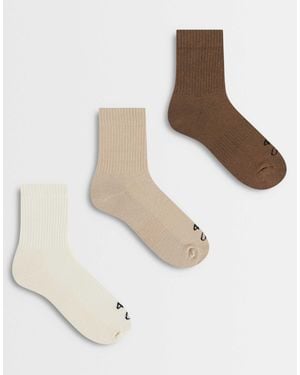 4505 – icon – 3er-pack schnelltrocknende sport-crew-socken aus baumwolle - Weiß