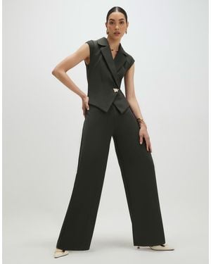 River Island Cap Sleeve Wide Leg Jumpsuit - White