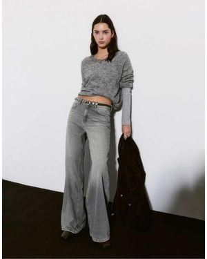 Pull&Bear Losse Oversized Jeans - Wit