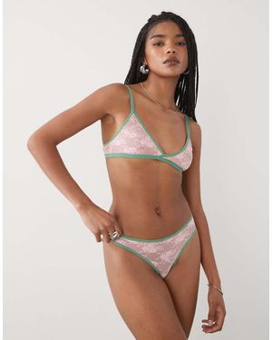 Motel Lakara Contrast Edge Lace Soft Bra - Brown