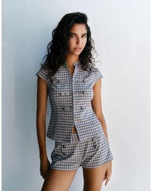 Pull&Bear Camicia A Quadri Con Chiusure A Alamari - Multicolore