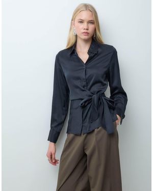 Mango Camicia Con Cintura - Blu