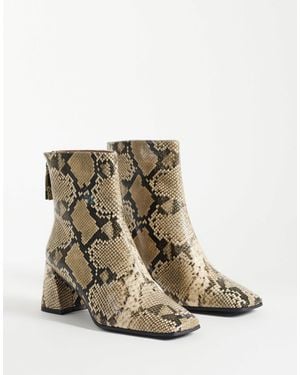 ASOS Wide fit rafe stiefeletten mit blockabsatz - Natur