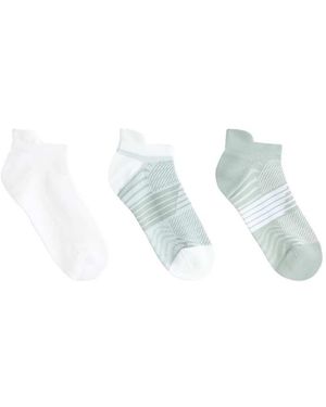 Oysho 3 Pairs Of Polyamide Blend Sports Trainer Socks With Heel Tab - Blue