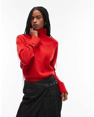 ARKET Wool Jumper With High Neck And Deep Cuffs - Red