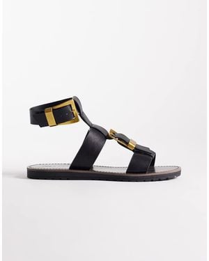 ASOS Franklin Gladiator Style Sandals With Buckle Detail - Black