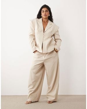 ASOS Curve Co-ord Tailored Pants - Natural