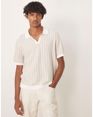 Abercrombie & Fitch – kurzärmliges häkelhemd - Natur