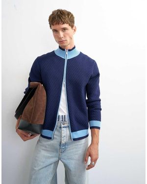 TOPMAN Cárdigan De Punto De Corte Estándar En Azul