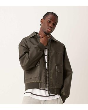 New Look Faux Leather Jacket - Brown