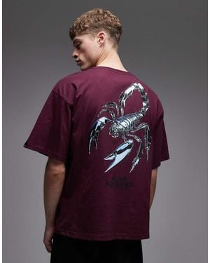 Alpha Industries 100% Cotton T-shirt With Scorpion Back Print - Purple