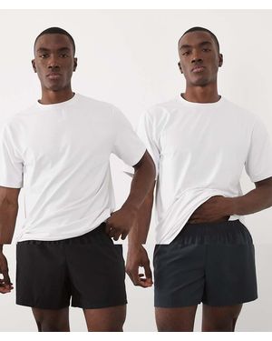 4505 Icon 5 Inch Quick Dry Training Shorts With Zip Pockets 2 Pack - Grey
