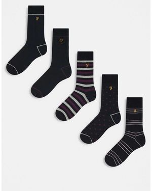 Farah 5-pack Dress Logo Socks - Black
