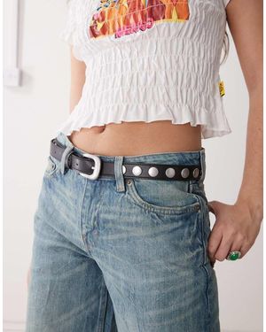 Weekday Cintura Nera Con Borchie - Blu