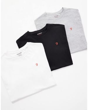 Farah 3-pack Logo T-shirts - Black