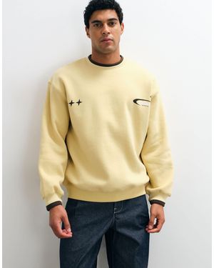 ASOS Oversized Sweatshirt With Mock Double Layer - Natural