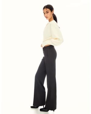 Bershka Low-rise Boot-cut Trousers - White