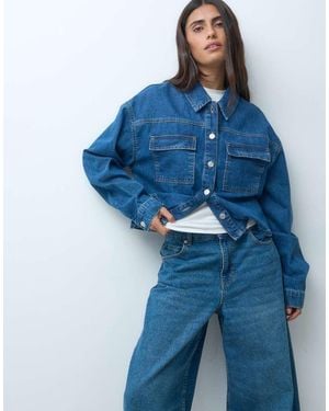 ASOS Denim Utility Shacket - Blue