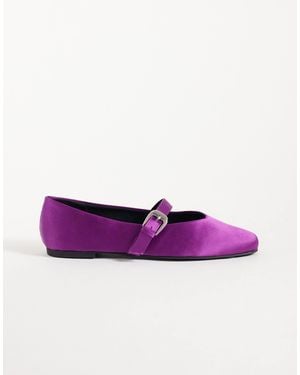 ASOS Leah Mary Jane Ballets - Purple