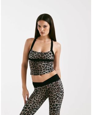 I.AM.GIA Blare Sculpting Slinky Halterneck Cross Back Top - Multicolor