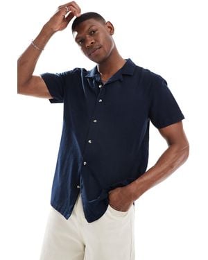 Brave Soul Short Sleeve Cotton Shirt - Blue