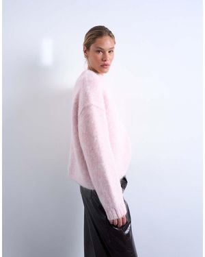 TOPSHOP Knitted Premium Alpaca Jumper - White
