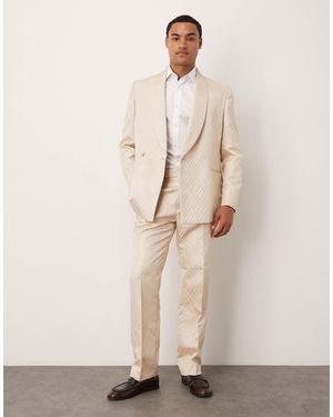 ASOS Straight Leg Suit Pants - Natural