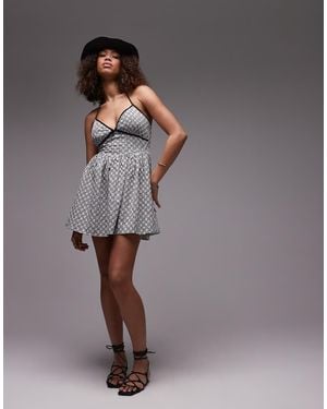emory park Gingham Halter Mini Dress - Grey