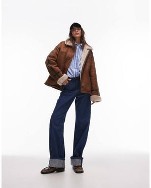 TOPSHOP Shearling Jacket - Blue