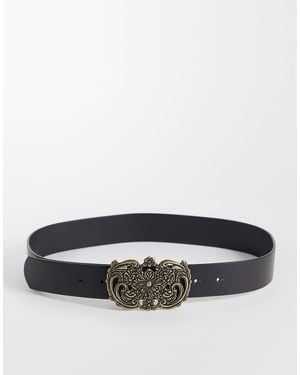 ASOS Statement Floral Buckle Belt - Grey