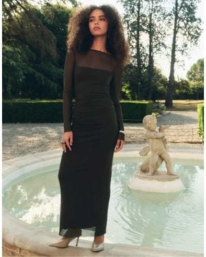 Stradivarius Vestito Midi Con Schiena Scoperta Color Khaki - Verde