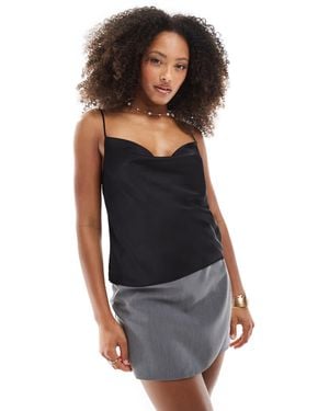 Stradivarius Draped Cami Top - Black