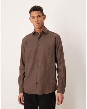 Mango Premium 100% Cotton Shirt - Brown