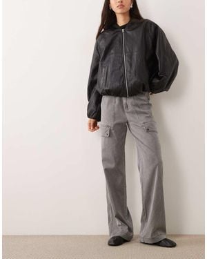 ASOS Wide Leg Utility Cargo Trouser - Grey