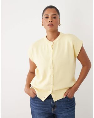 ASOS Asos design curve - pull sans manches boutonné coupe décontractée - babeurre - Neutre