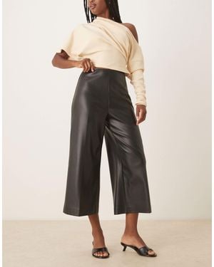 Never Fully Dressed Pu Culotte Pants - Natural