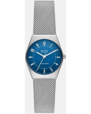 Skagen Grenen Lille Solar Powered Solar-Powered Disc, Stainless Steel Watch, Skw3080 - Blue