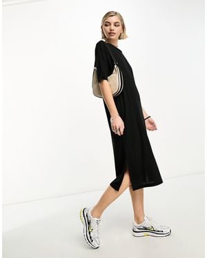 Noisy May Midi Split T-Shirt Dress - White
