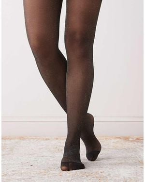 Reclaimed Vintage Collant Neri Luccicanti - Marrone