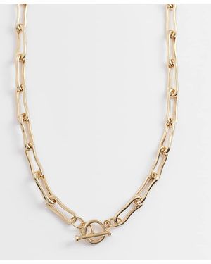 Accessorize Collar Con Eslabones Efecto Fundido Y Cierre De Barra Chapado En Oro De 14 Quilates De La Colección Z De - Metálico